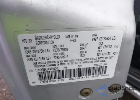 2004 Jeep Liberty Limited Edition from USA, damaged, VIN 1J4GK58K34W101509